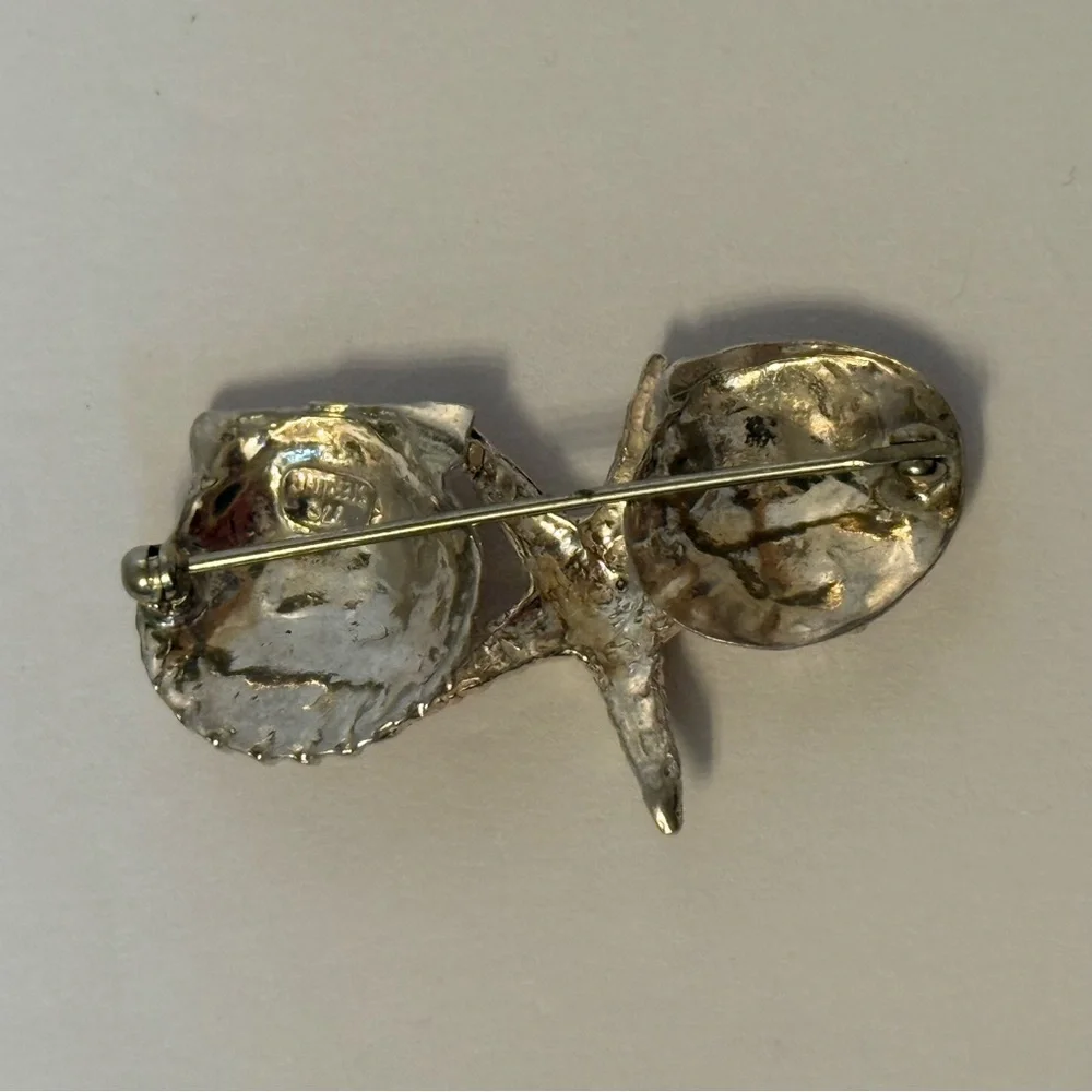 THOMAS TSO TT NATIVE AMERICAN NAVAJO BROOCH STERLING SILVER SEA LIFE SHELLS